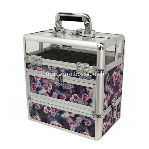 Professional Makeup Case With Clasp Key Makeup Brush Bag Cosmetic Case